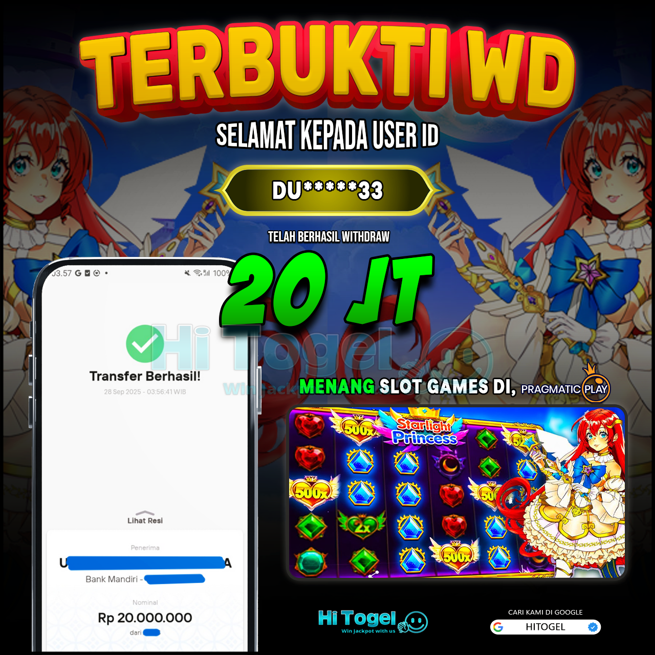 Bukti JP Dan WD Pemain HiTogel