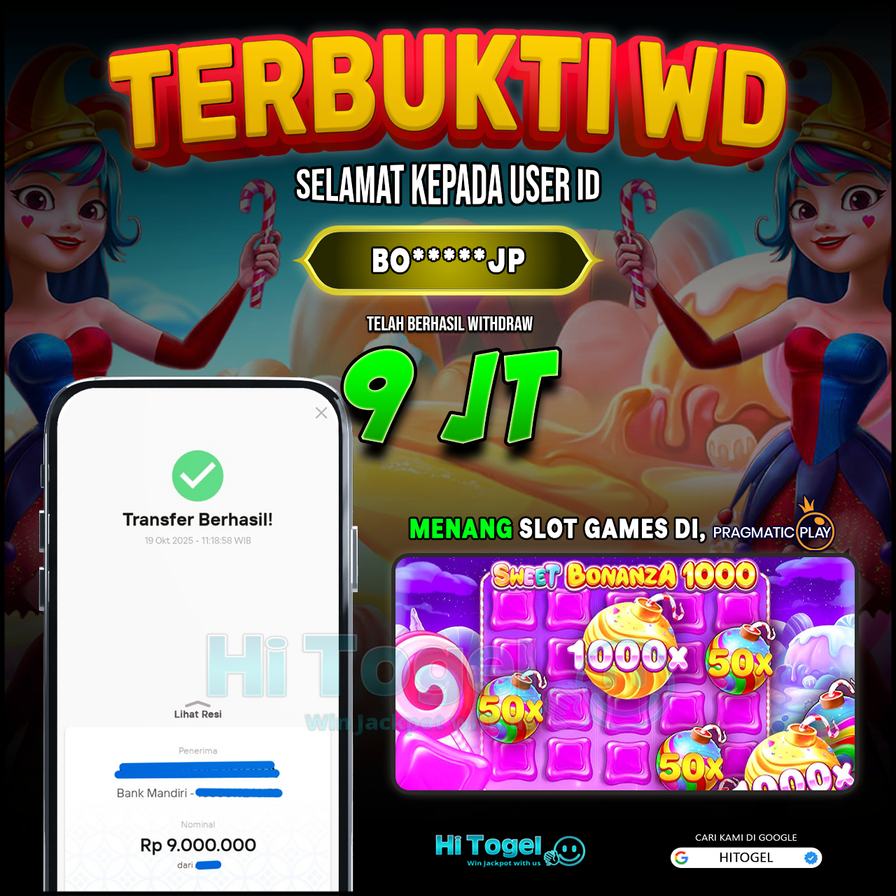 Bukti JP Dan WD Pemain HiTogel