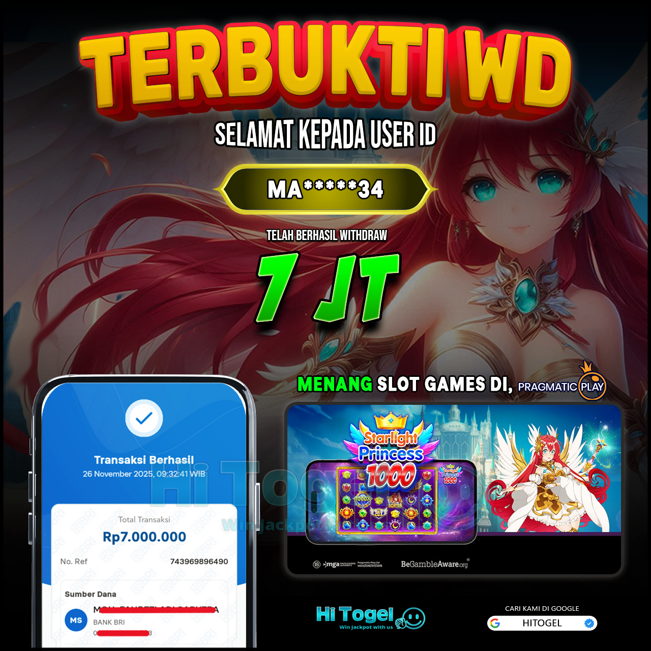 Bukti JP Dan WD Pemain HiTogel