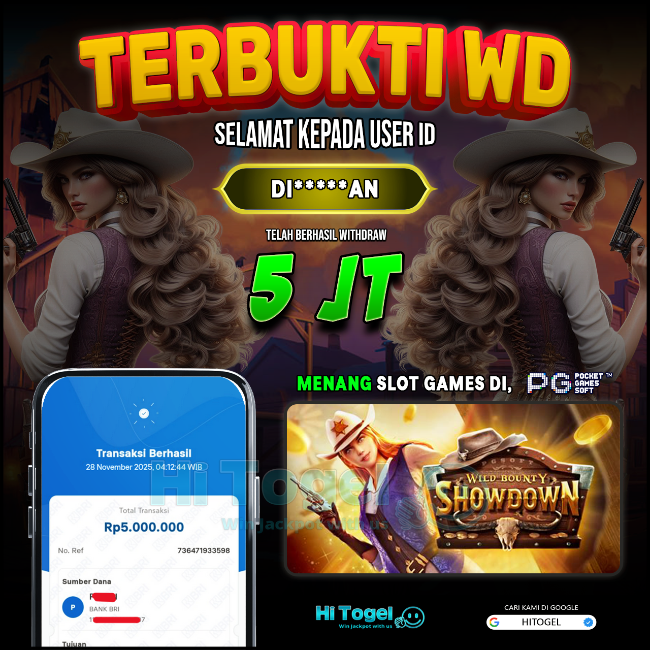 Bukti JP Dan WD Pemain HiTogel