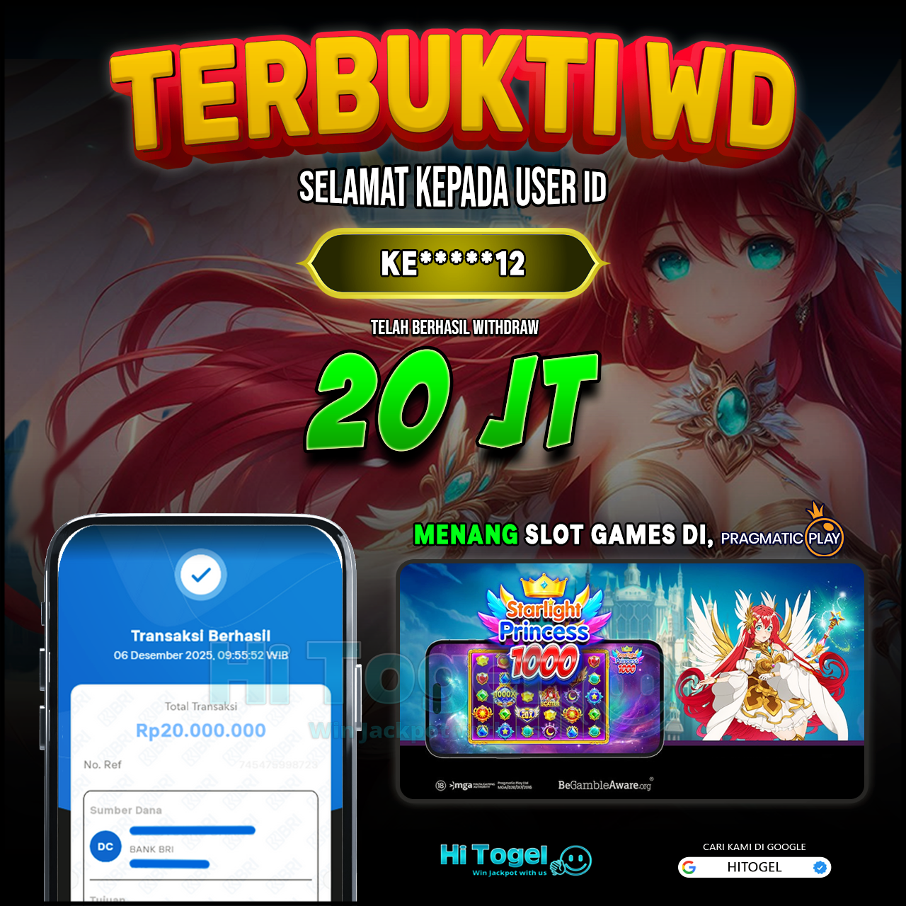 Bukti JP Dan WD Pemain HiTogel