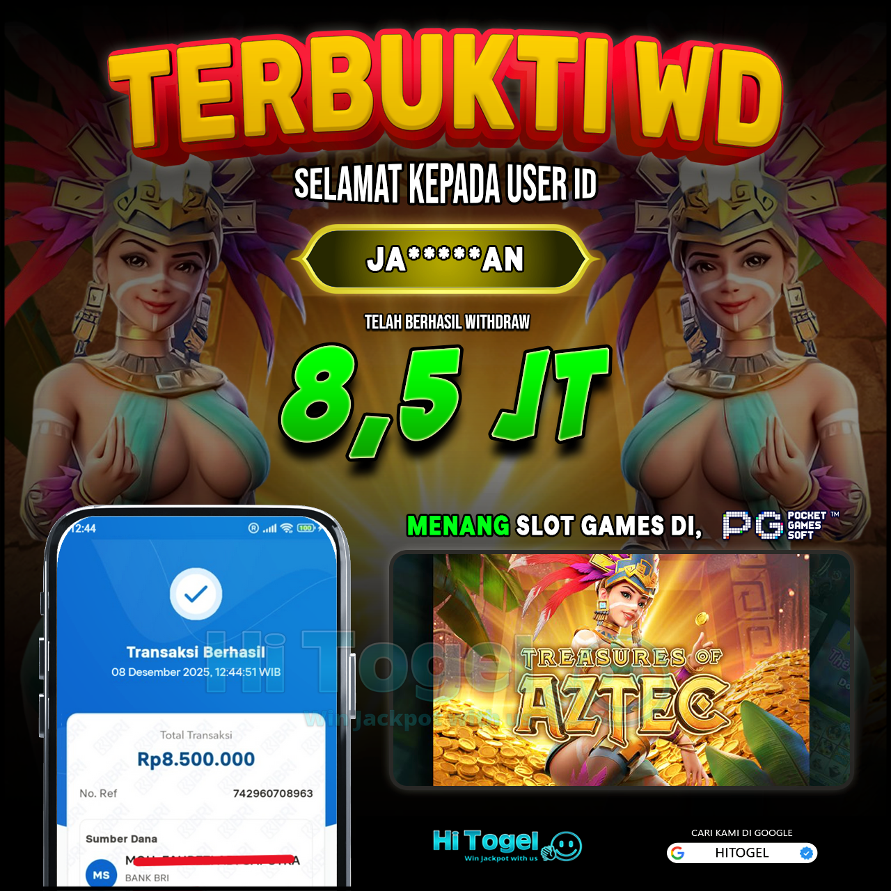 Bukti JP Dan WD Pemain HiTogel