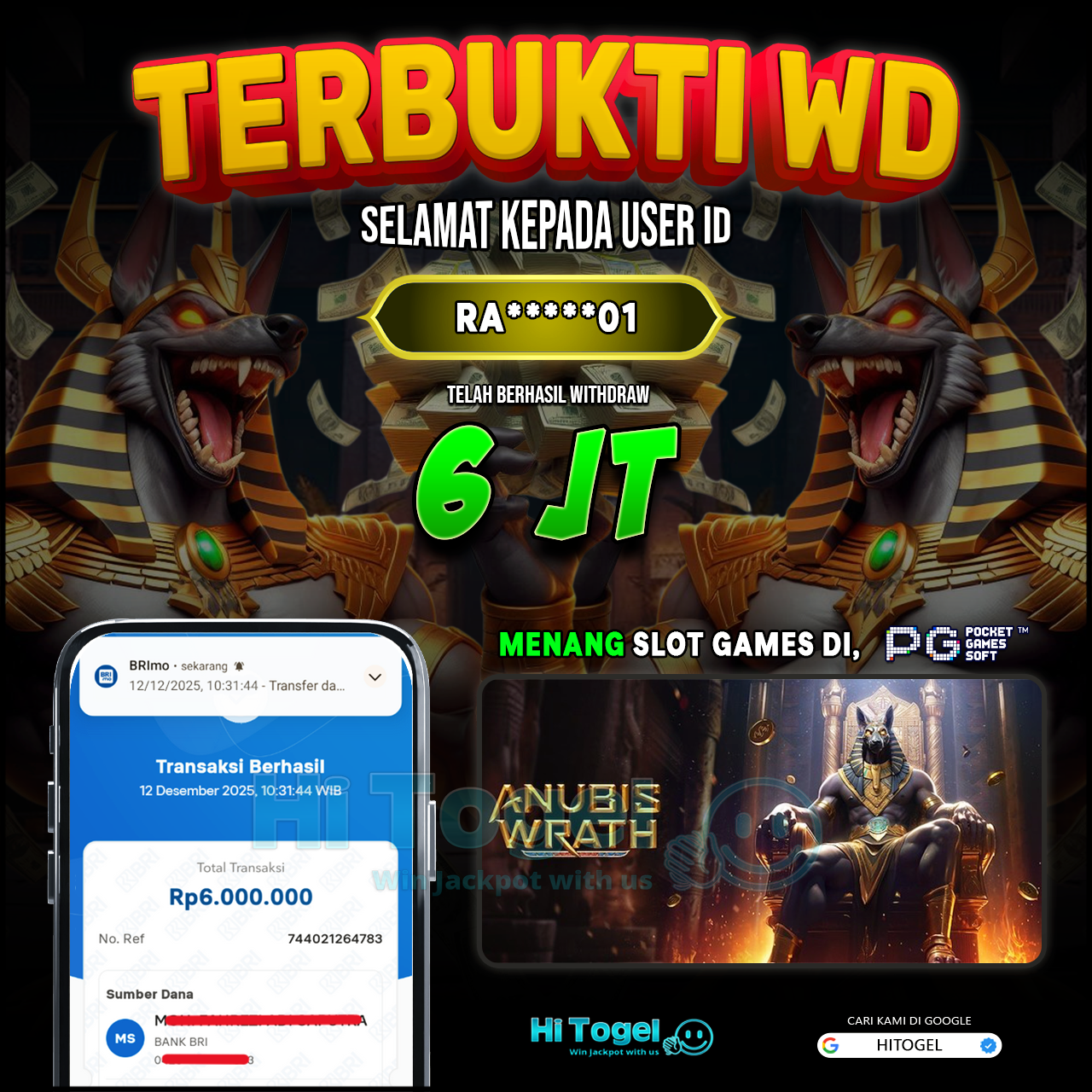 Bukti JP Dan WD Pemain HiTogel