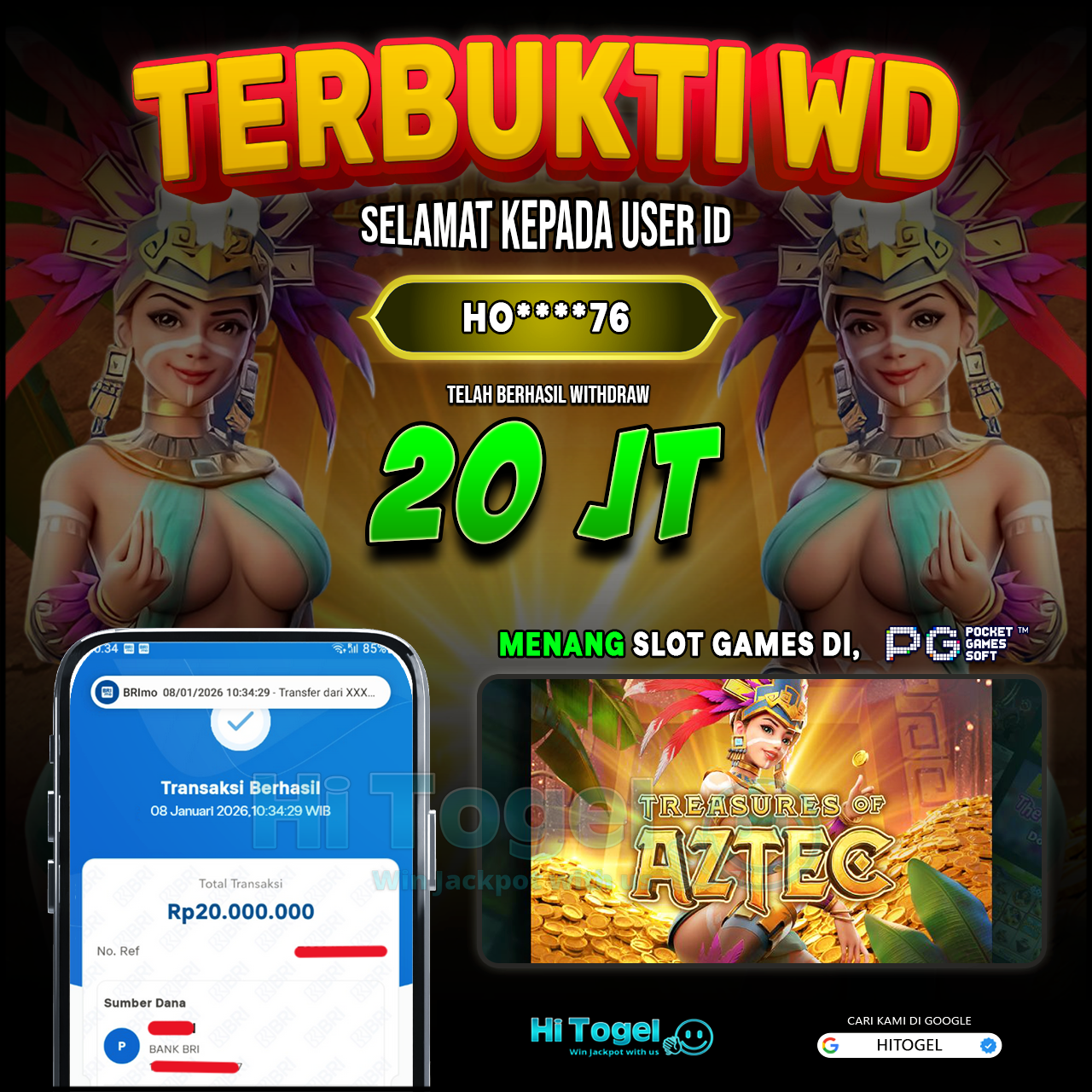 Bukti JP Dan WD Pemain HiTogel