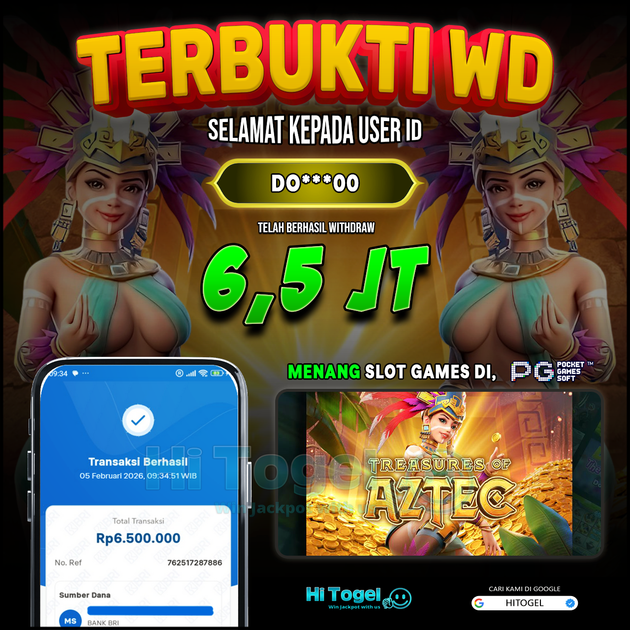 Bukti JP Dan WD Pemain HiTogel