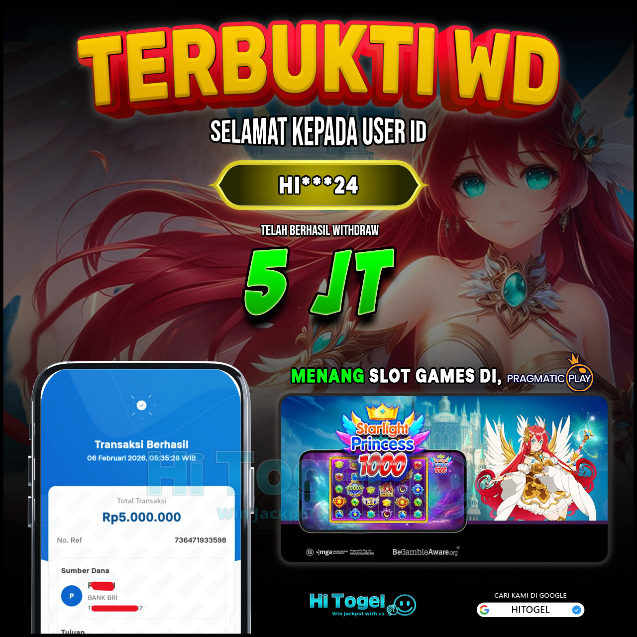 Bukti JP Dan WD Pemain HiTogel