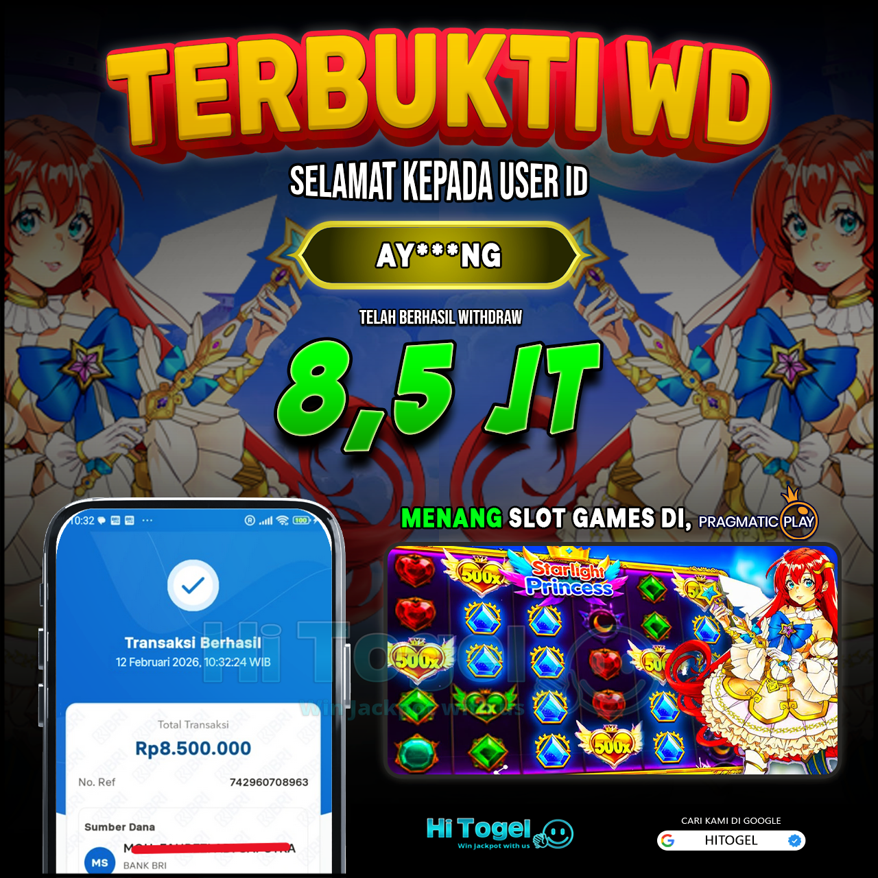 Bukti JP Dan WD Pemain HiTogel