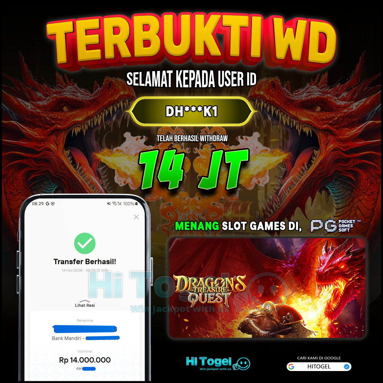 Bukti JP Dan WD Pemain HiTogel