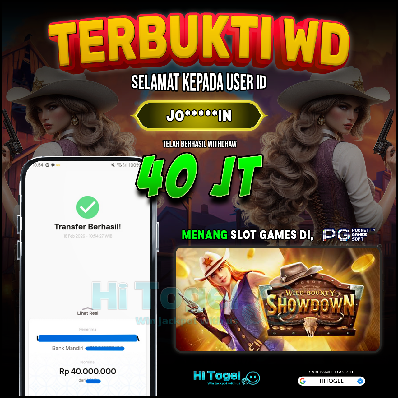 Bukti JP Dan WD Pemain HiTogel