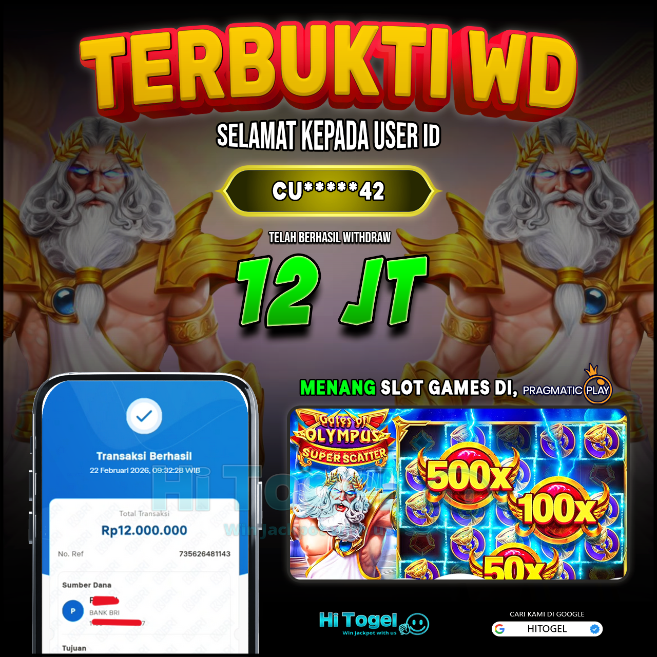 Bukti JP Dan WD Pemain HiTogel