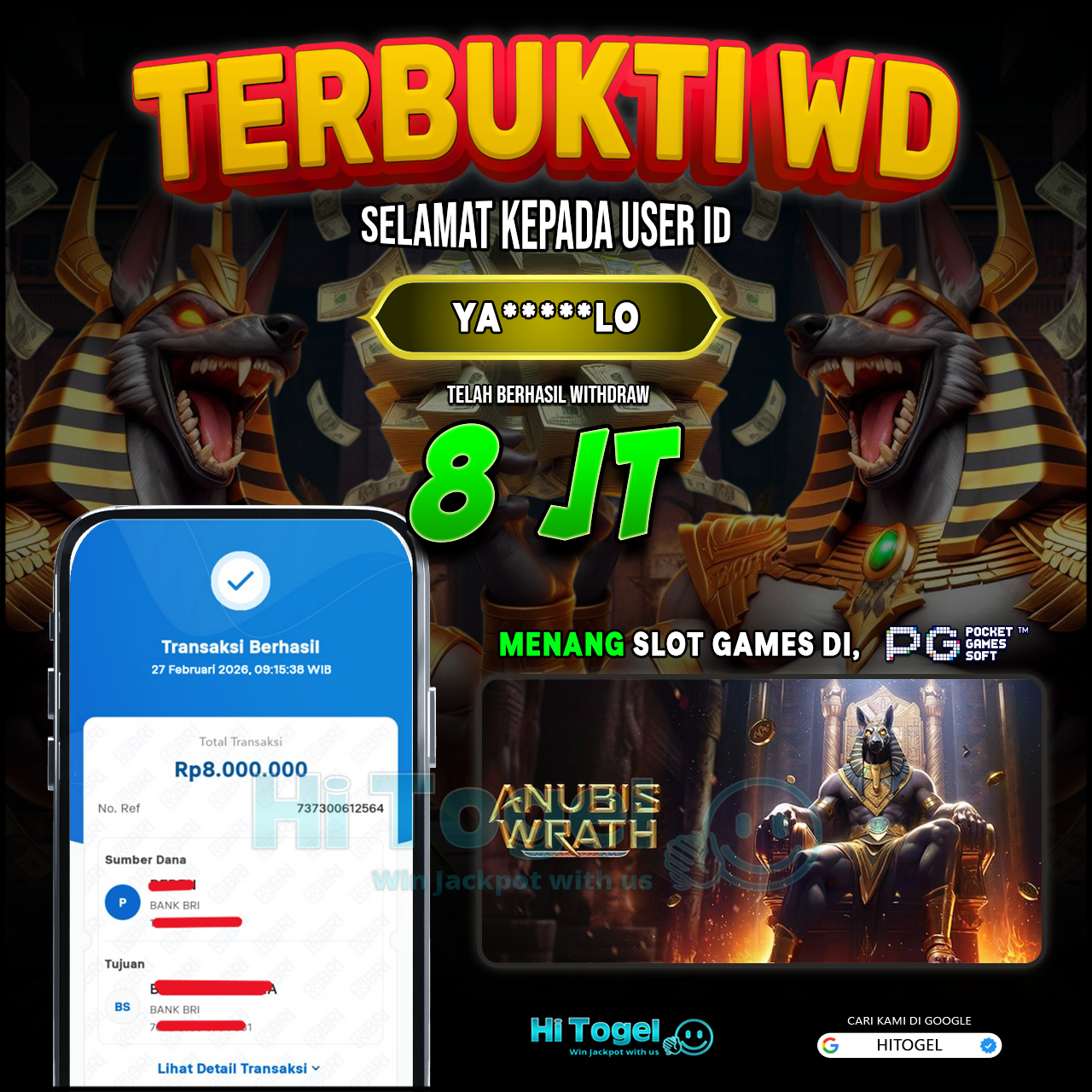 Bukti JP Dan WD Pemain HiTogel