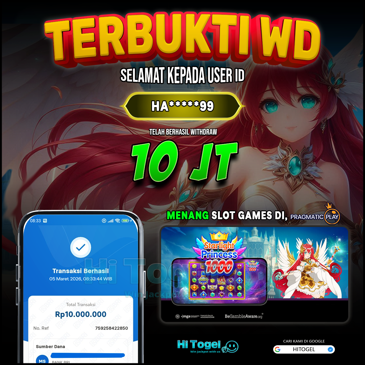 Bukti JP Dan WD Pemain HiTogel