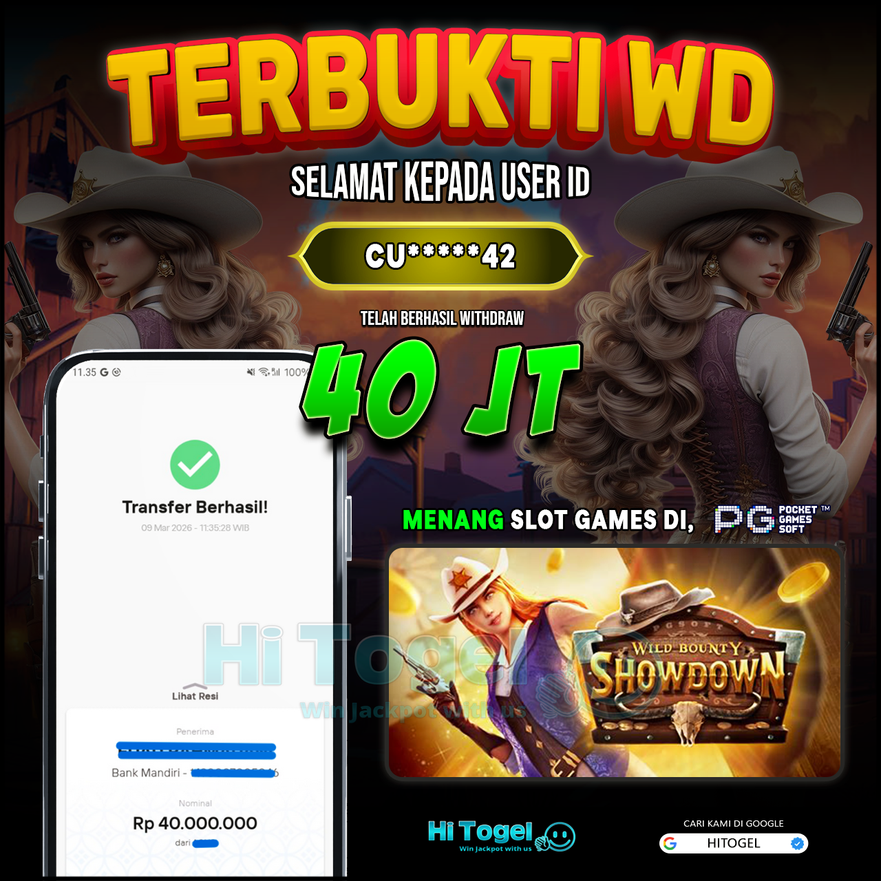 Bukti JP Dan WD Pemain HiTogel