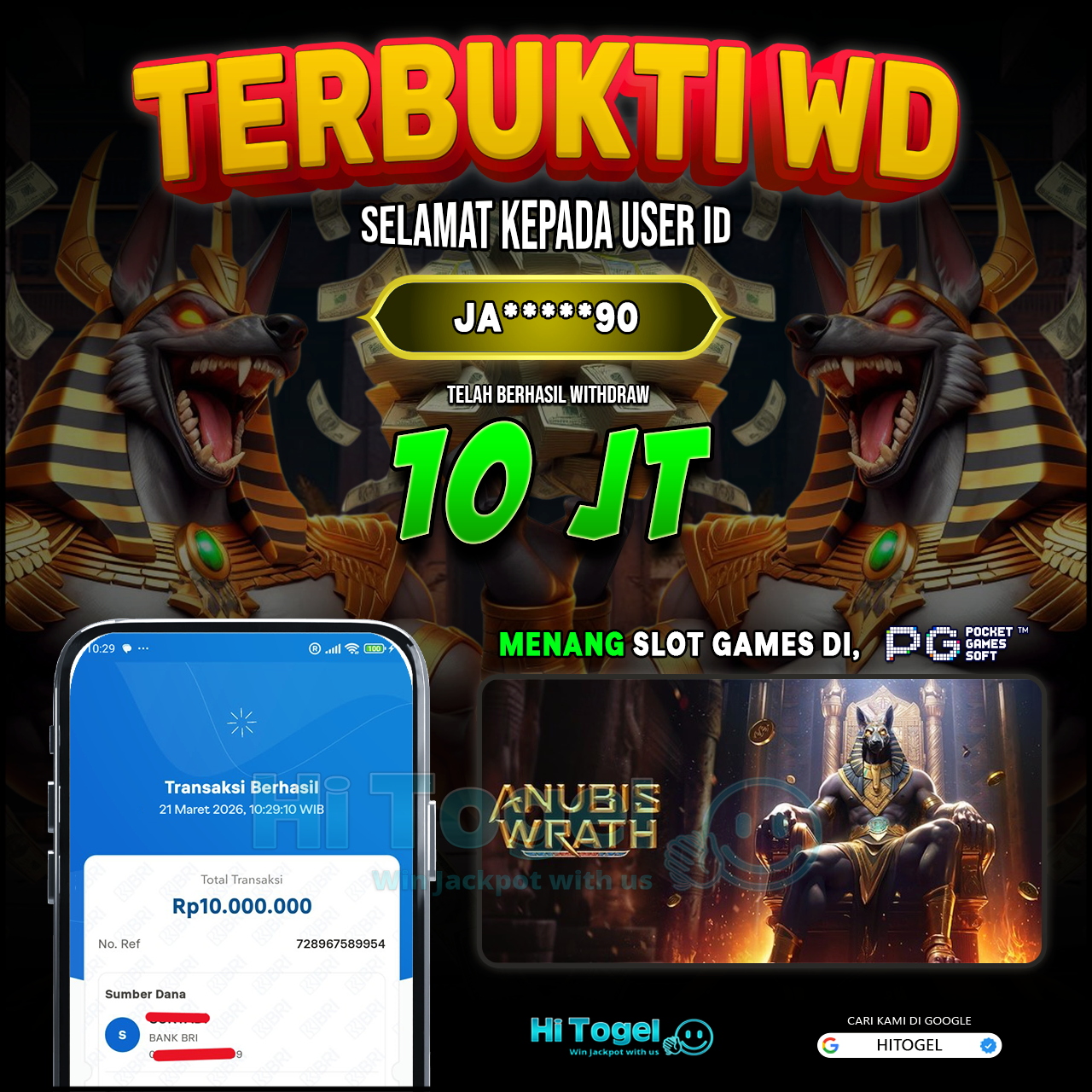 Bukti JP Dan WD Pemain HiTogel