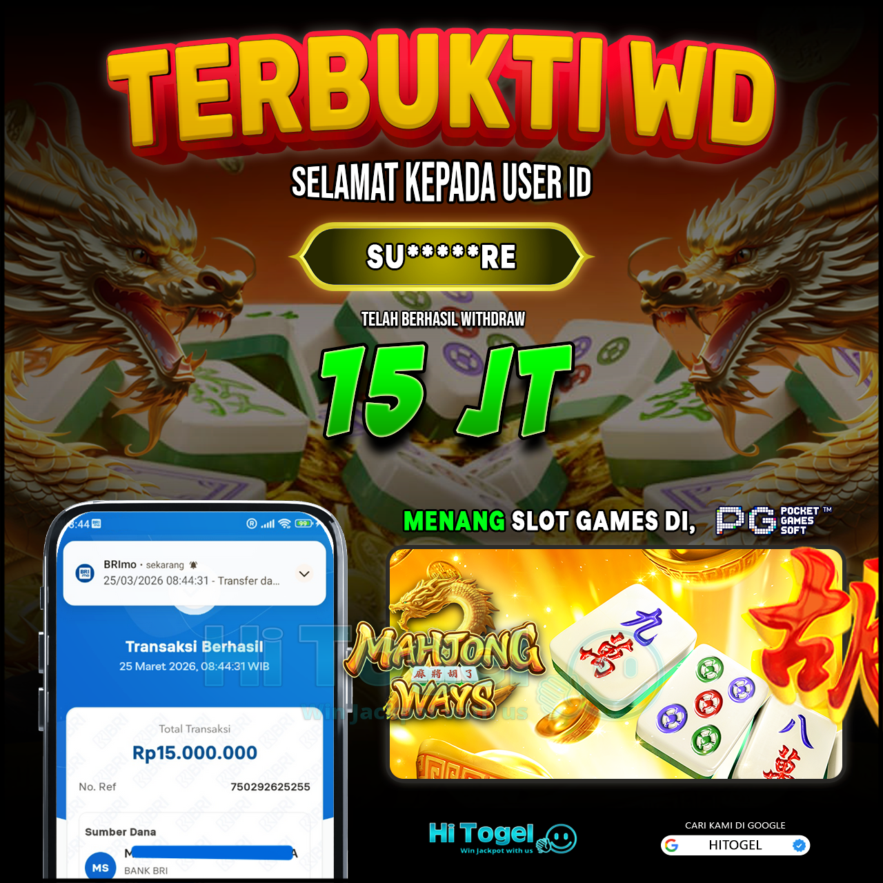 Bukti JP Dan WD Pemain HiTogel