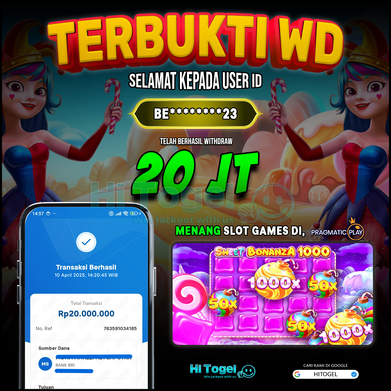 Bukti JP Dan WD Pemain HiTogel