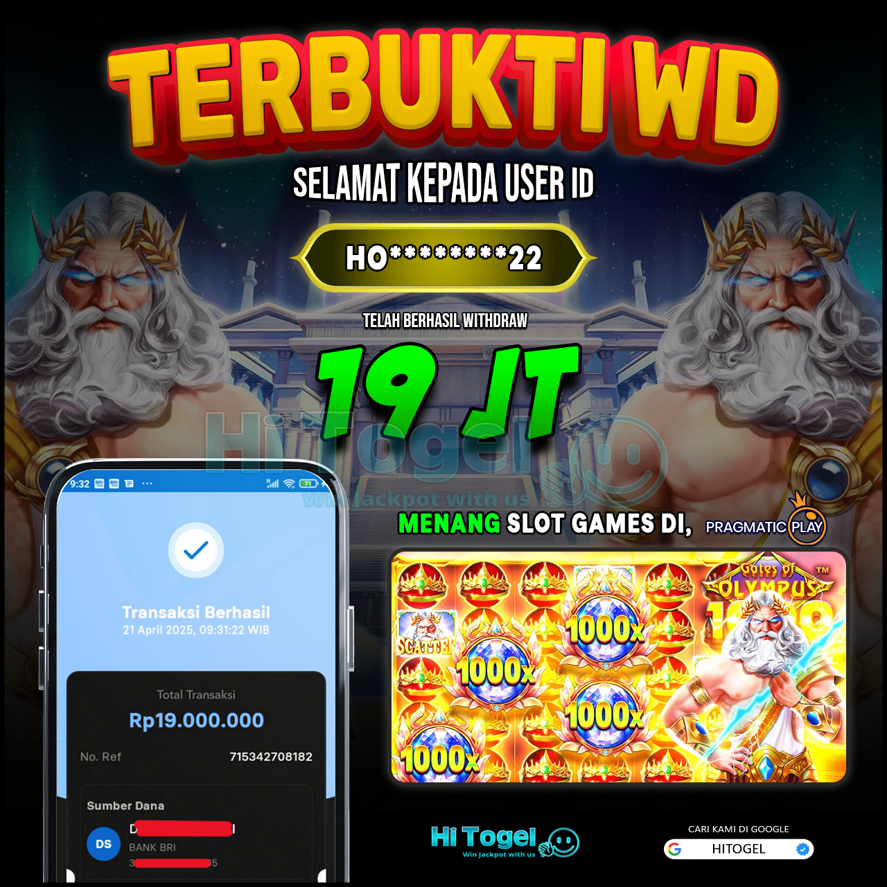 Bukti JP Dan WD Pemain HiTogel