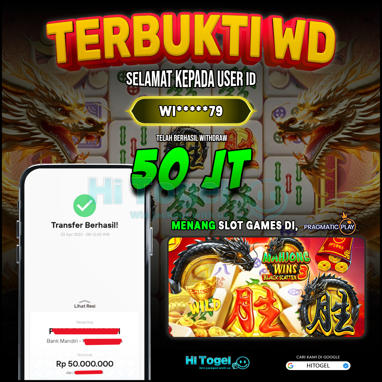 Bukti JP Dan WD Pemain HiTogel