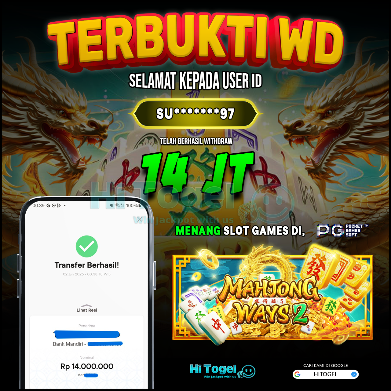 Bukti JP Dan WD Pemain HiTogel