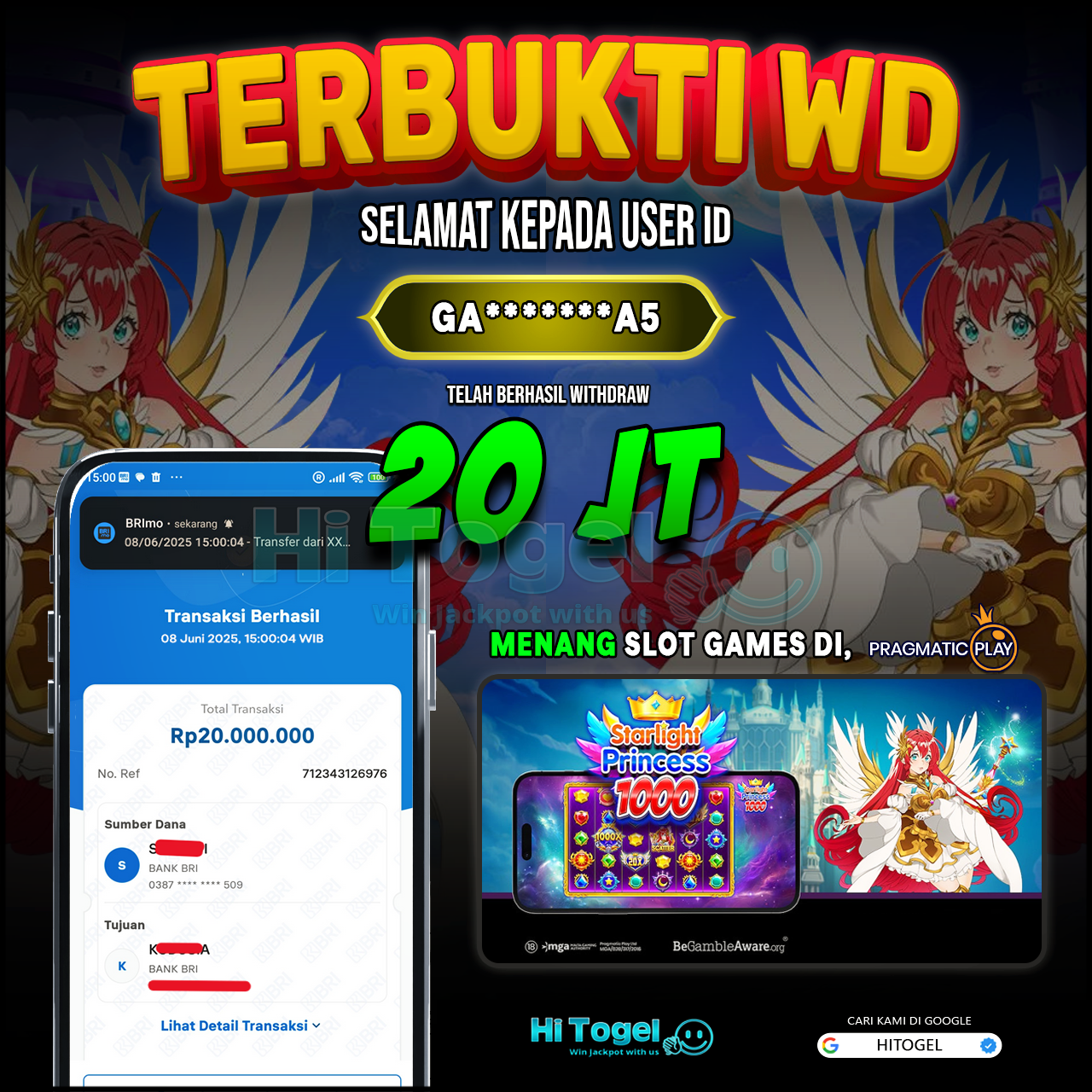 Bukti JP Dan WD Pemain HiTogel
