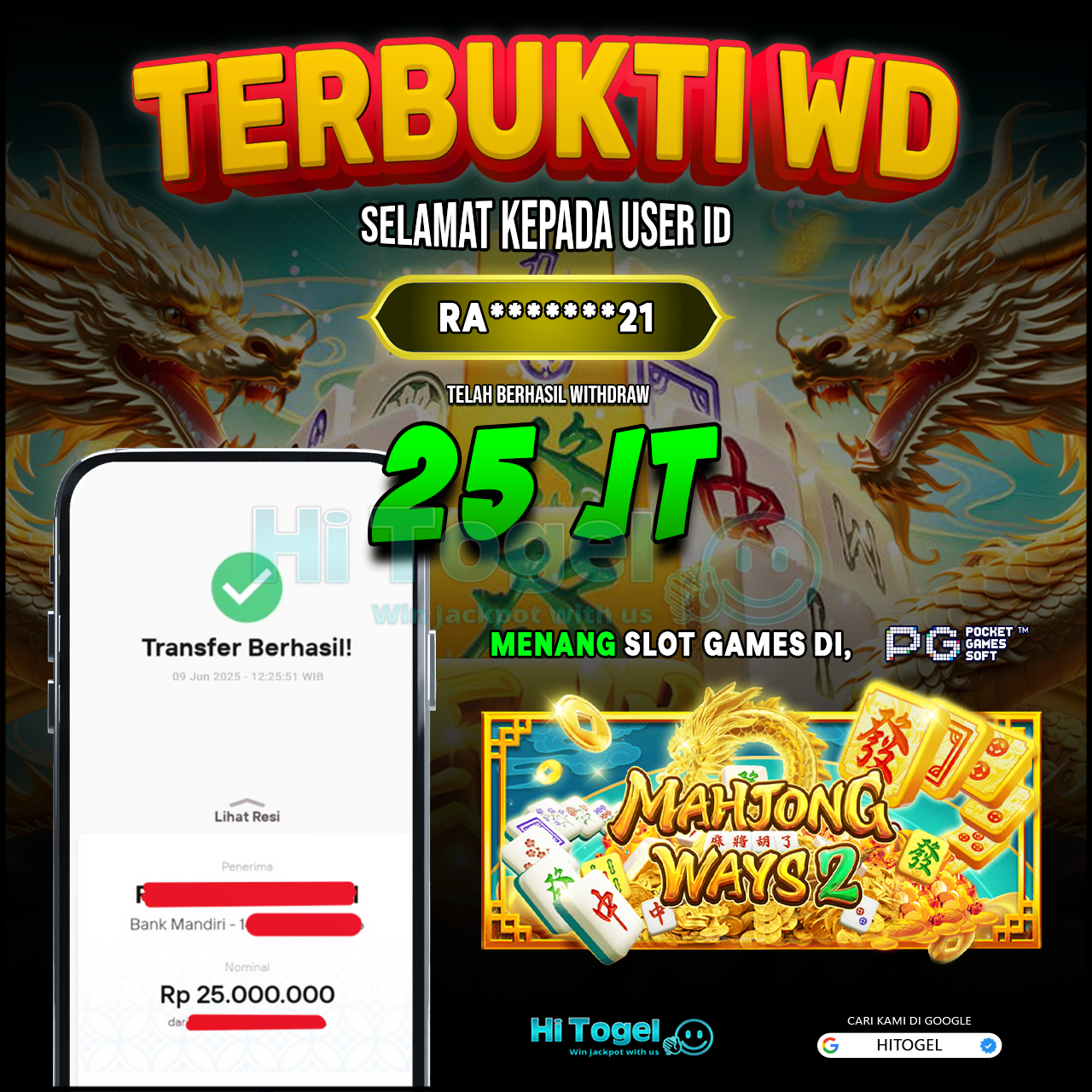Bukti JP Dan WD Pemain HiTogel