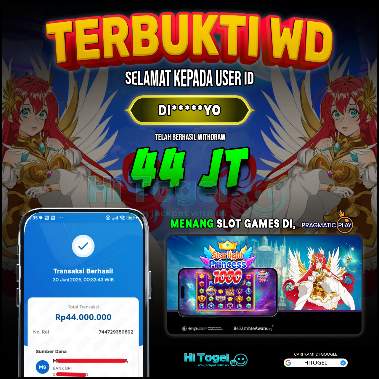 Bukti JP Dan WD Pemain HiTogel