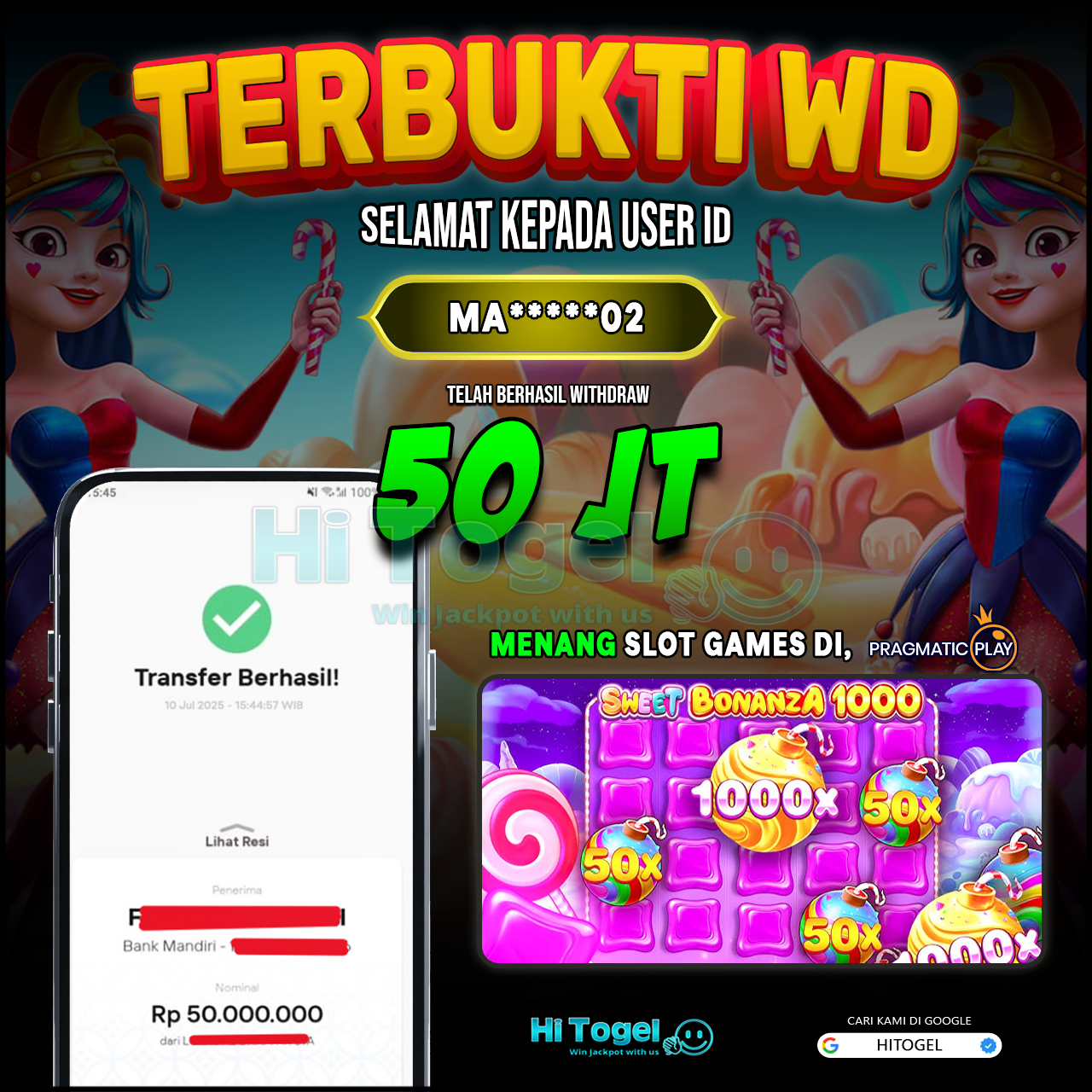 Bukti JP Dan WD Pemain HiTogel