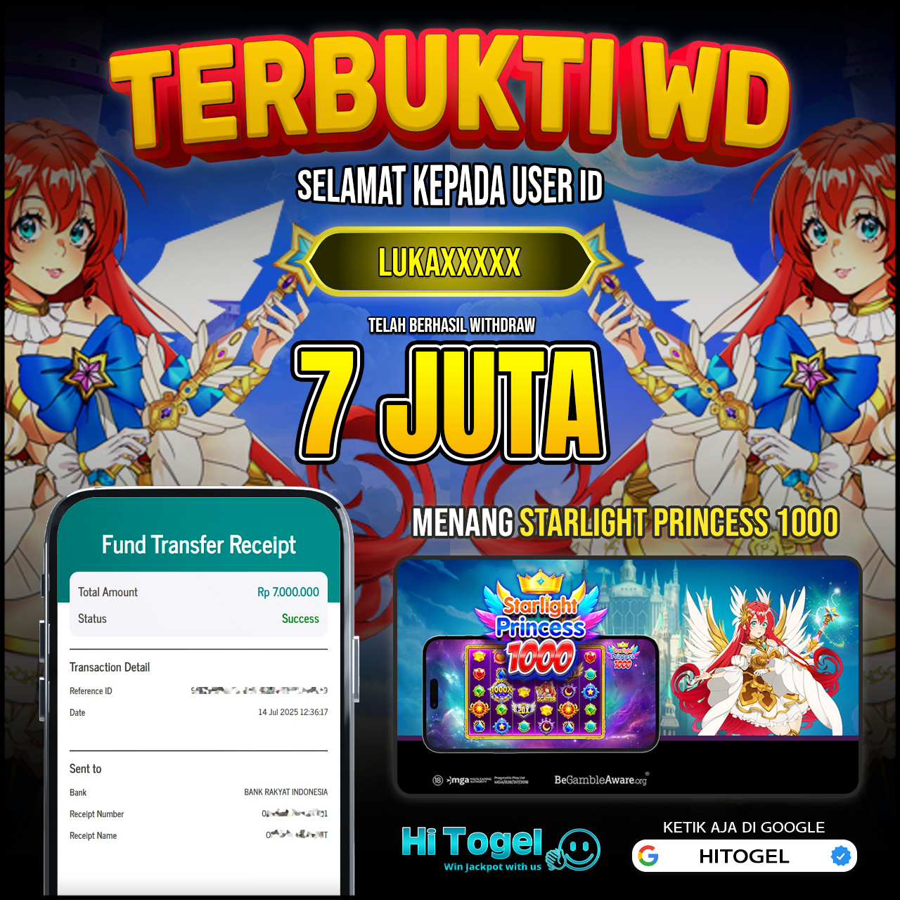Bukti JP Dan WD Pemain HiTogel