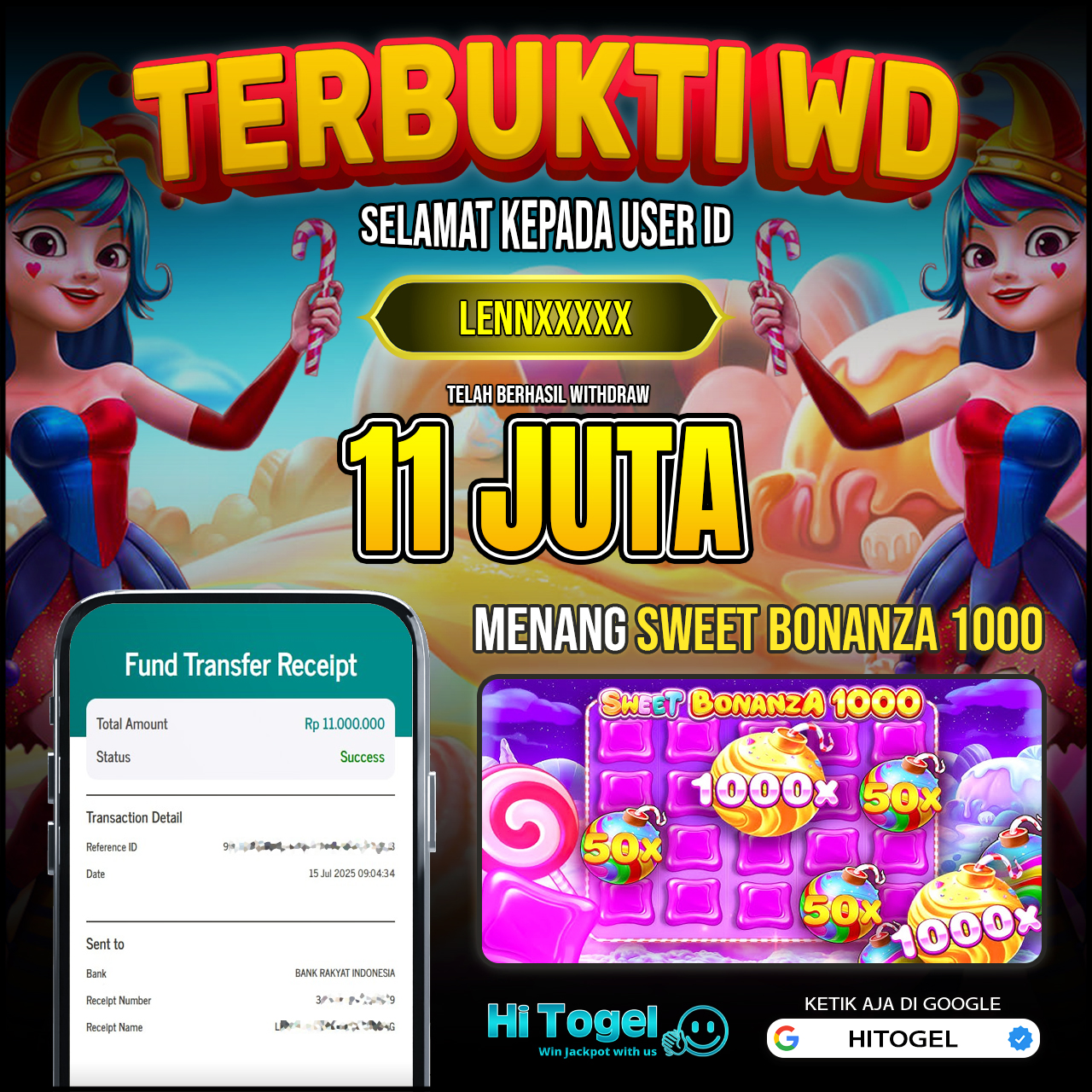 Bukti JP Dan WD Pemain HiTogel