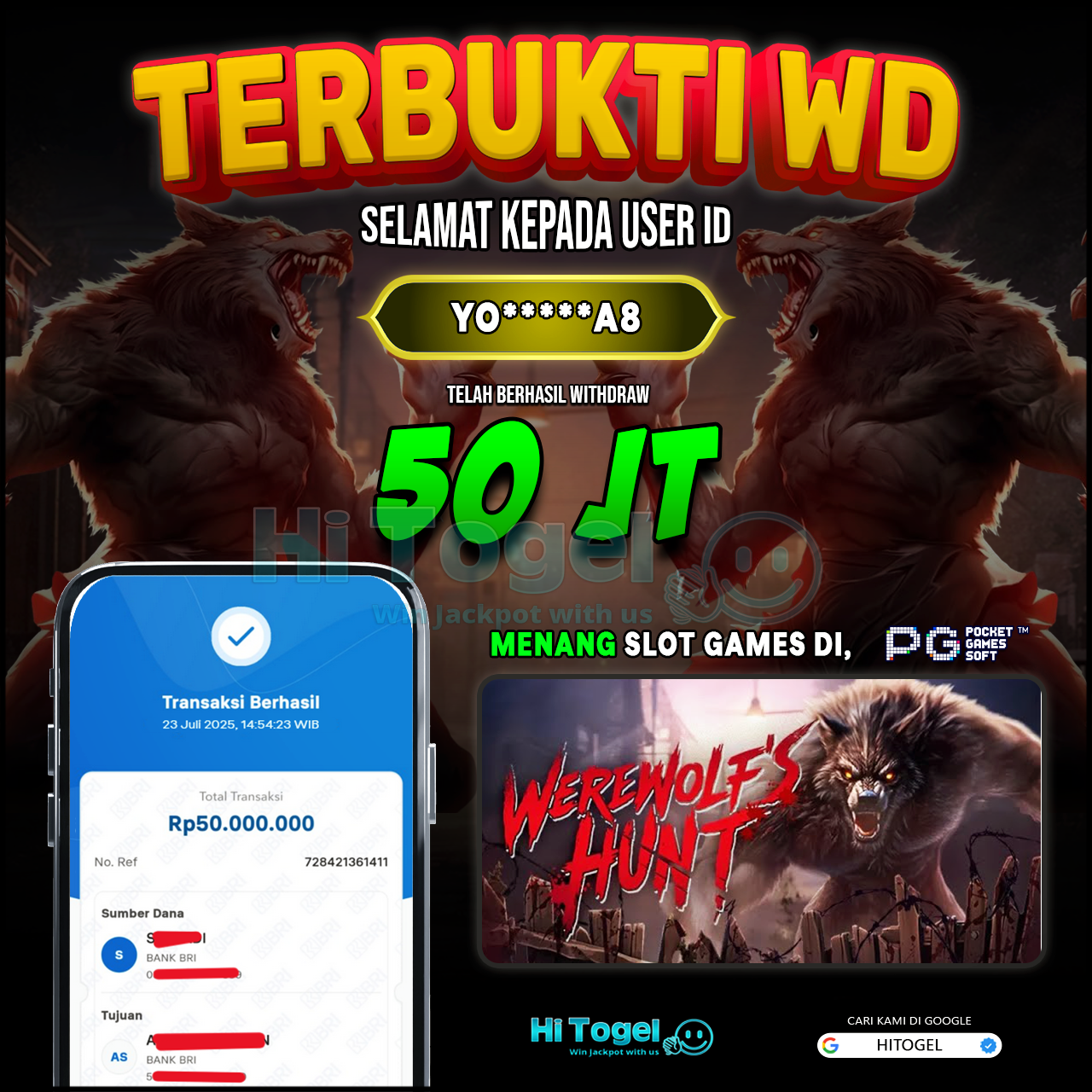 Bukti JP Dan WD Pemain HiTogel