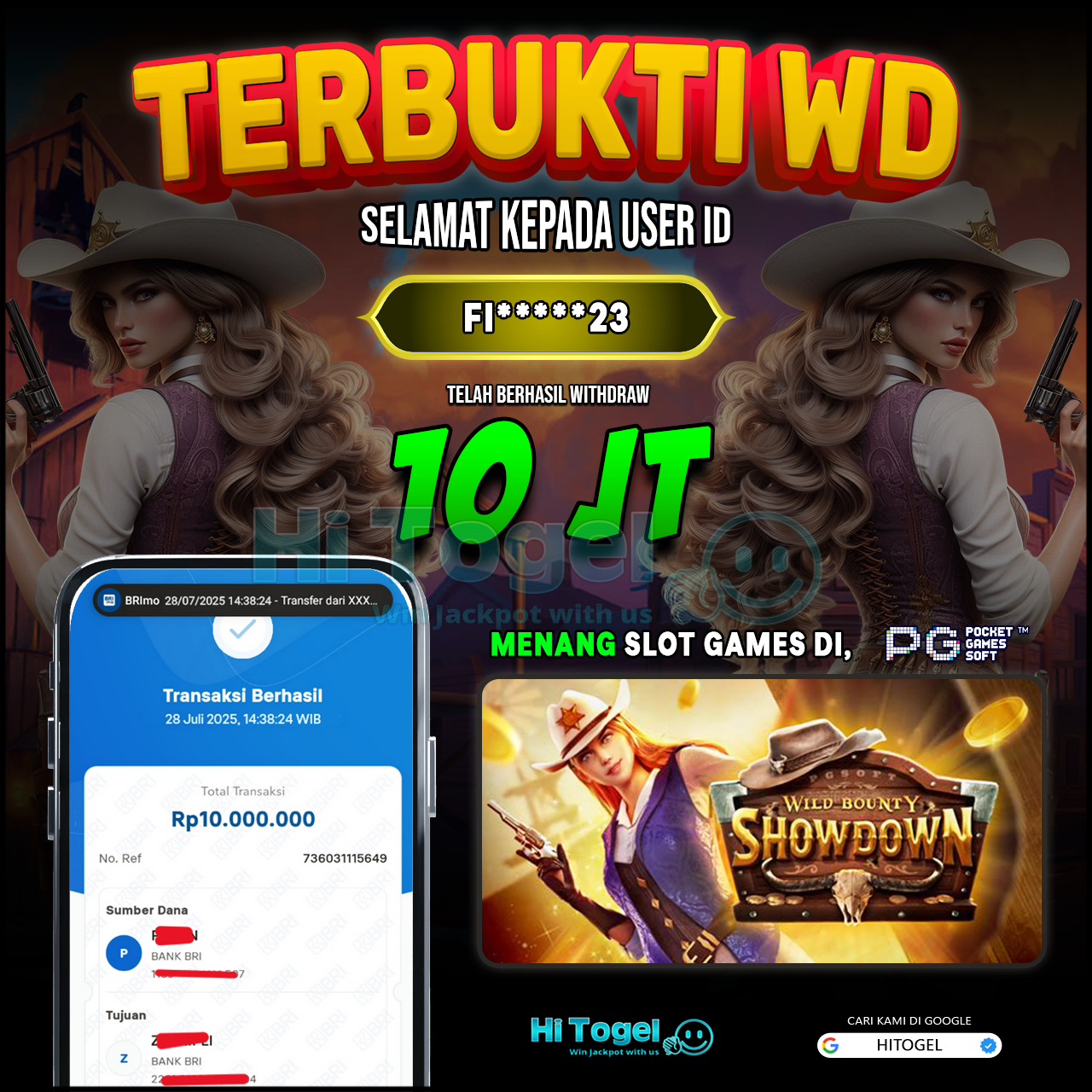 Bukti JP Dan WD Pemain HiTogel
