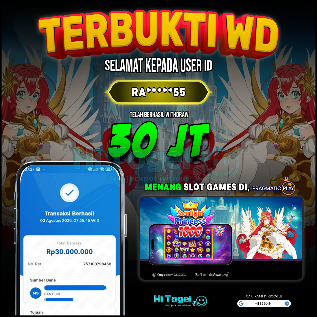 Bukti JP Dan WD Pemain HiTogel