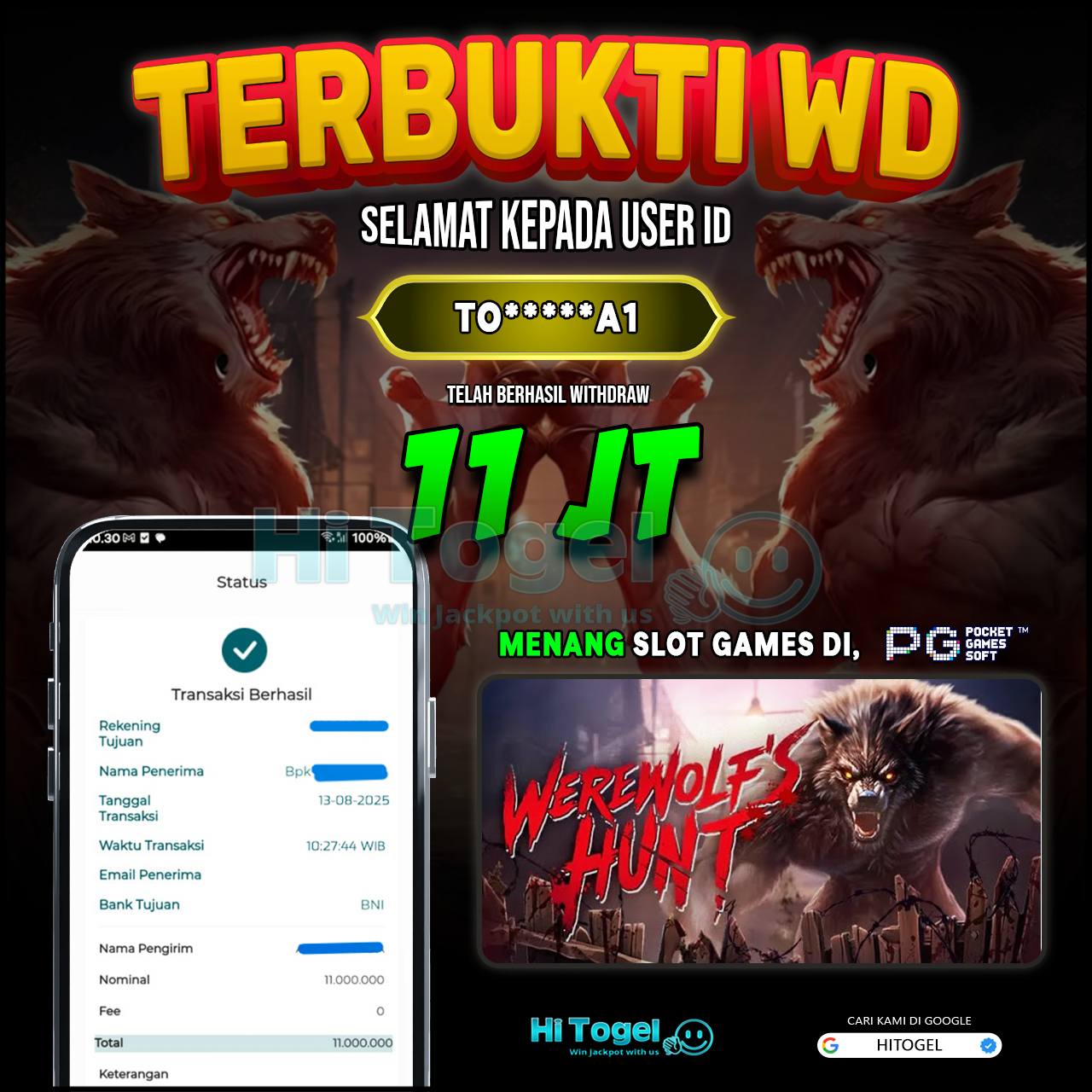 Bukti JP Dan WD Pemain HiTogel