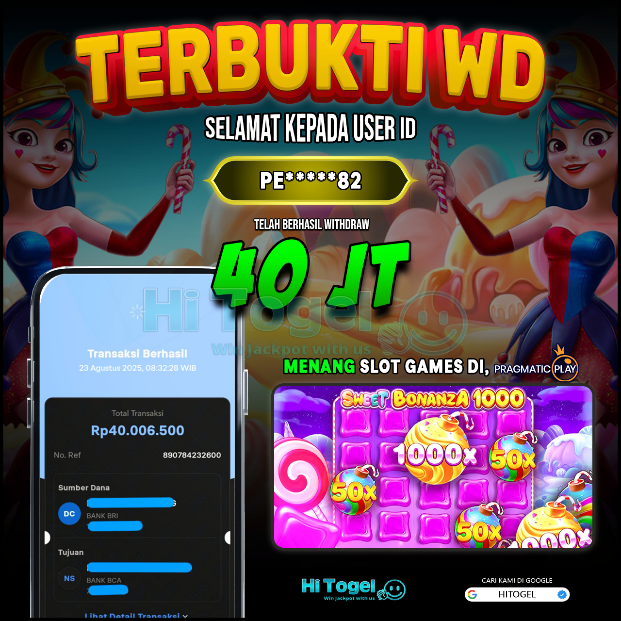 Bukti JP Dan WD Pemain HiTogel