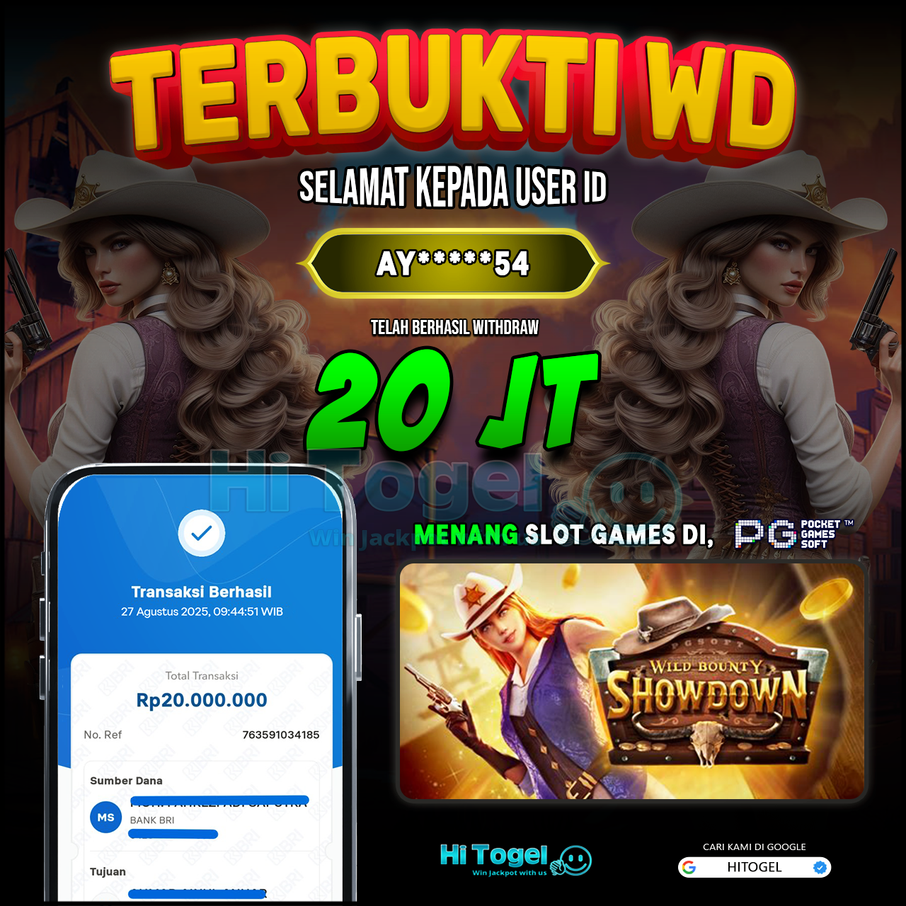 Bukti JP Dan WD Pemain HiTogel
