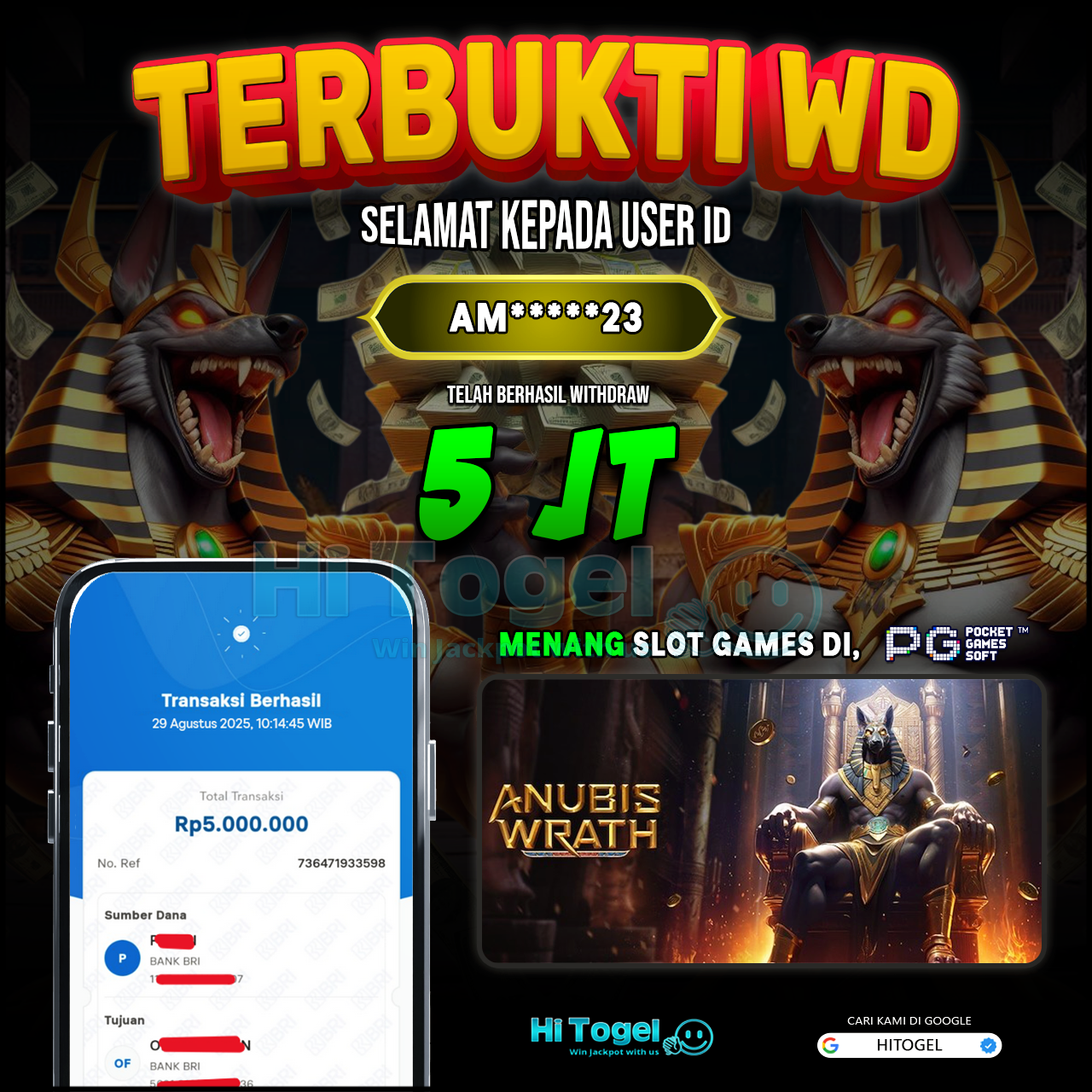 Bukti JP Dan WD Pemain HiTogel