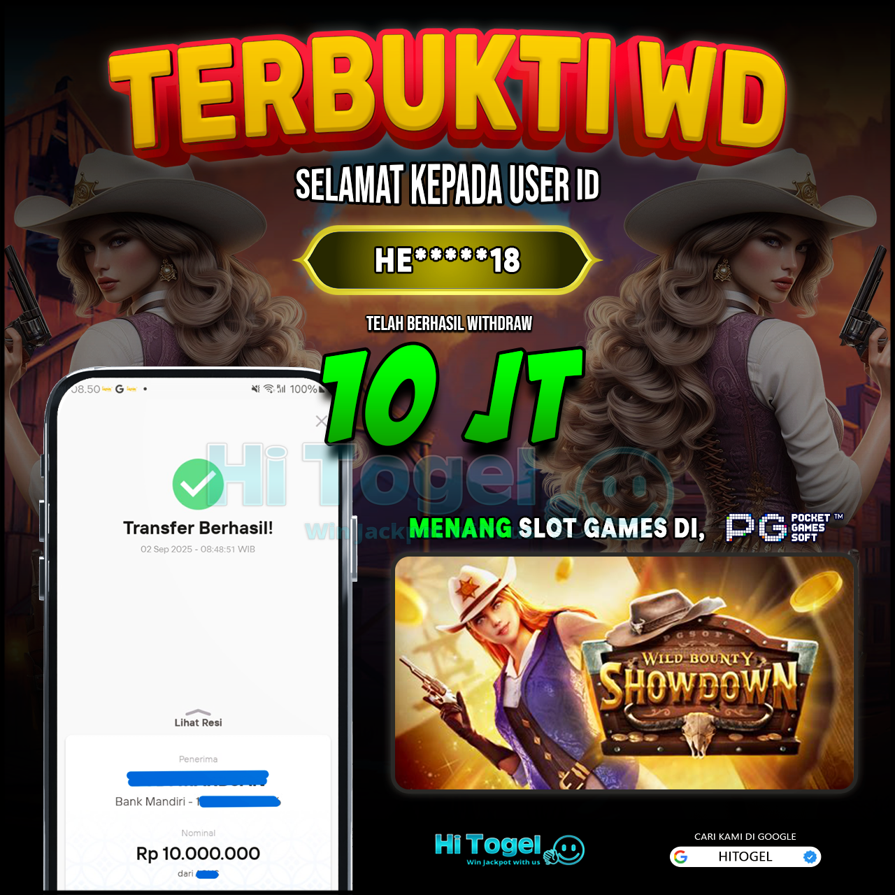 Bukti JP Dan WD Pemain HiTogel