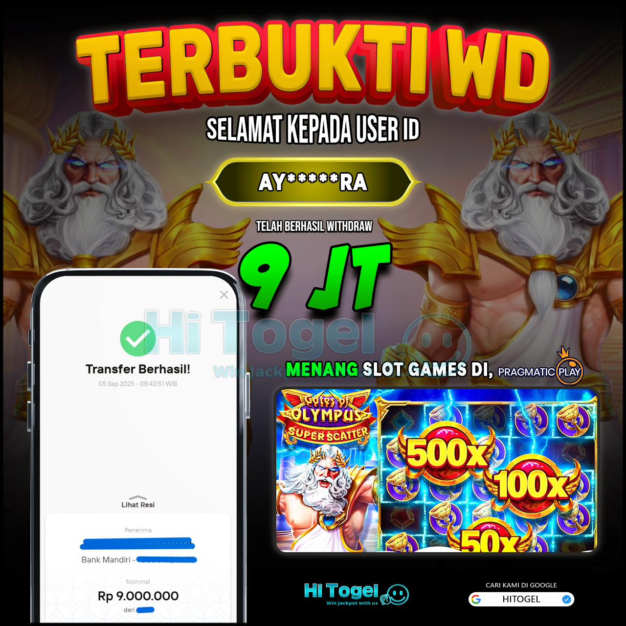 Bukti JP Dan WD Pemain HiTogel