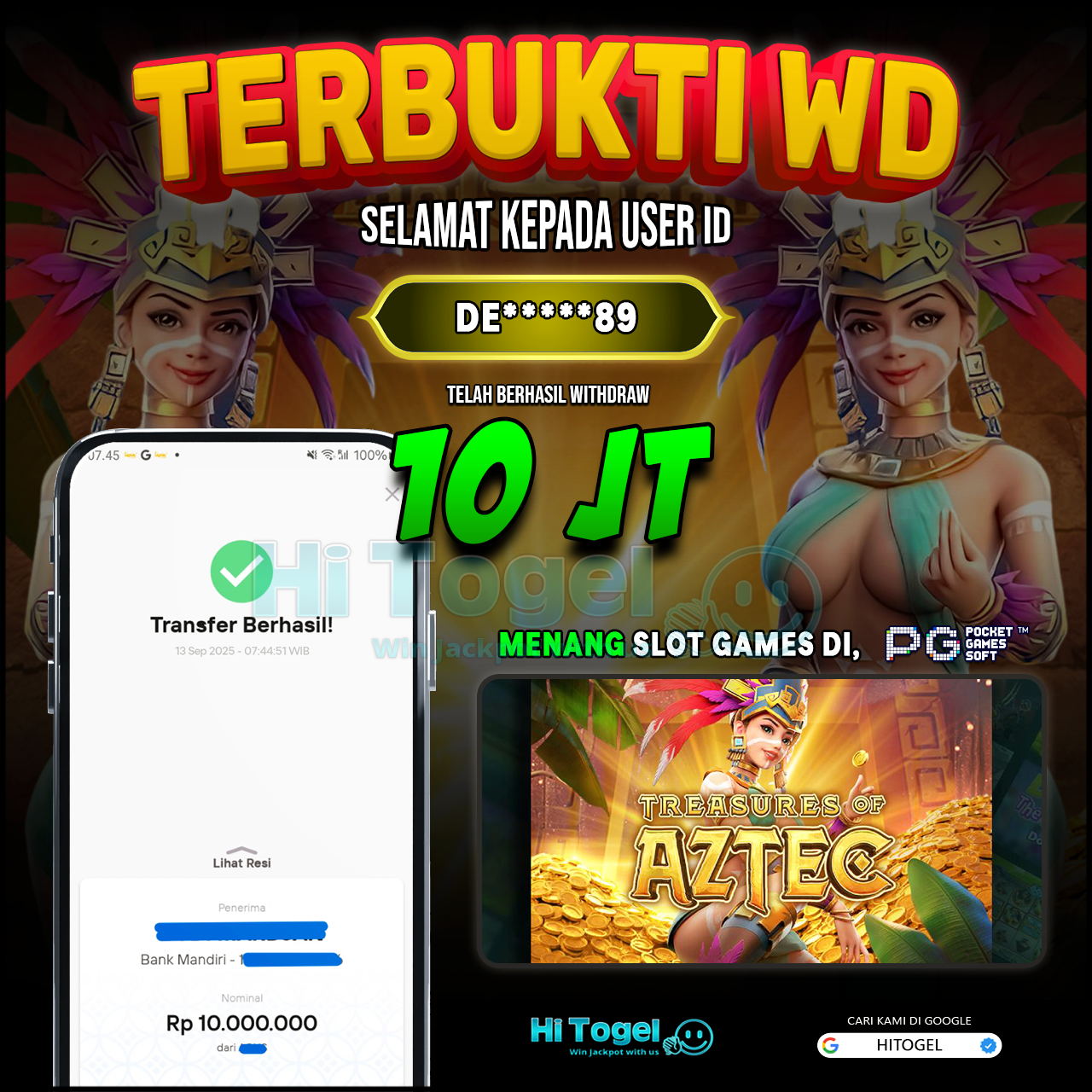 Bukti JP Dan WD Pemain HiTogel