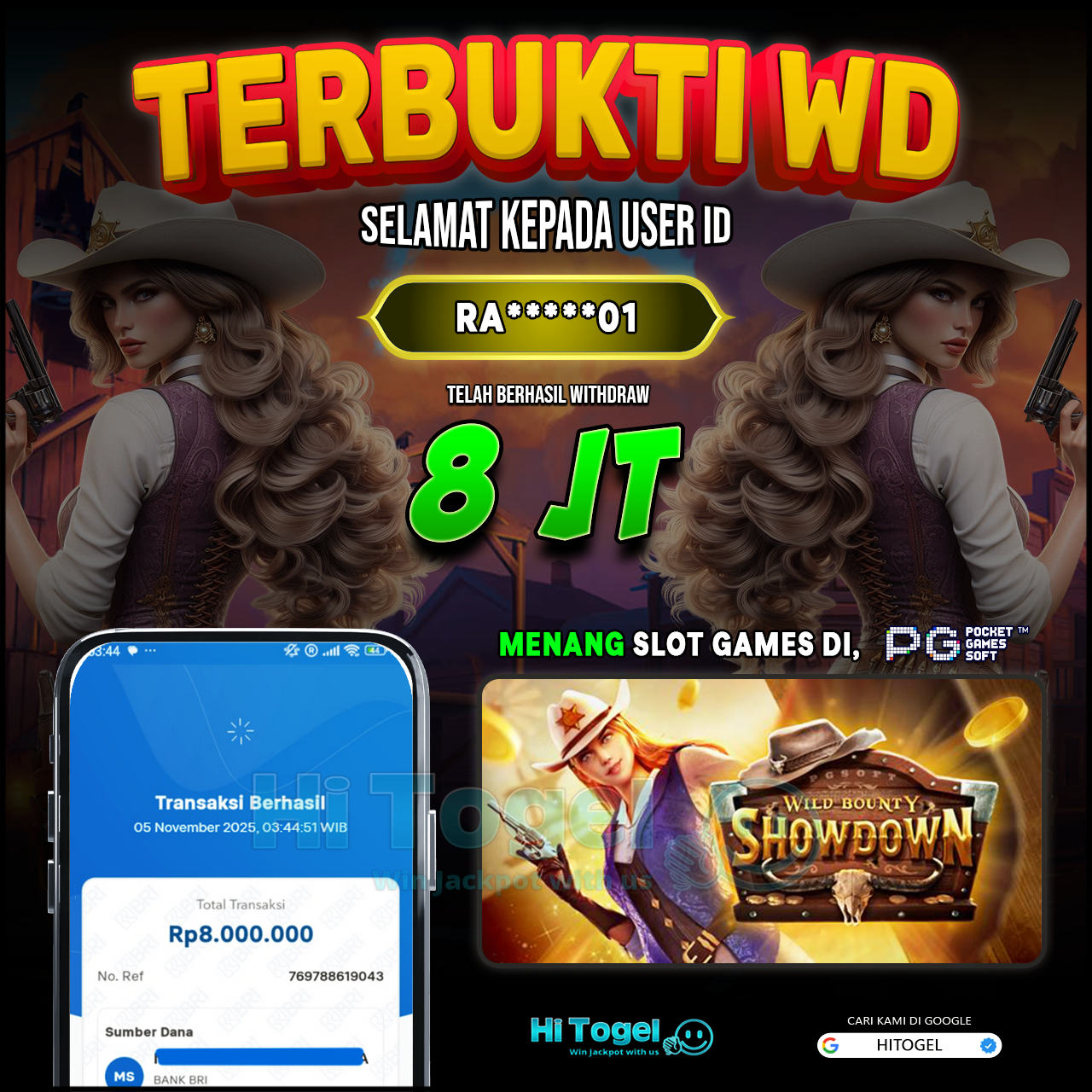 Bukti JP Dan WD Pemain HiTogel