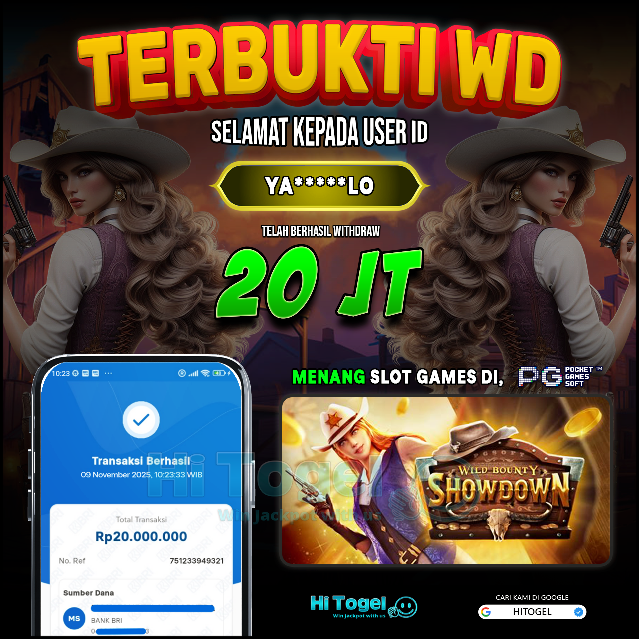 Bukti JP Dan WD Pemain HiTogel