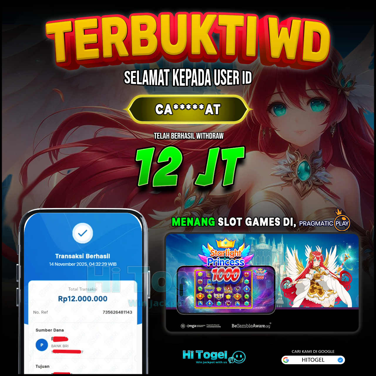 Bukti JP Dan WD Pemain HiTogel