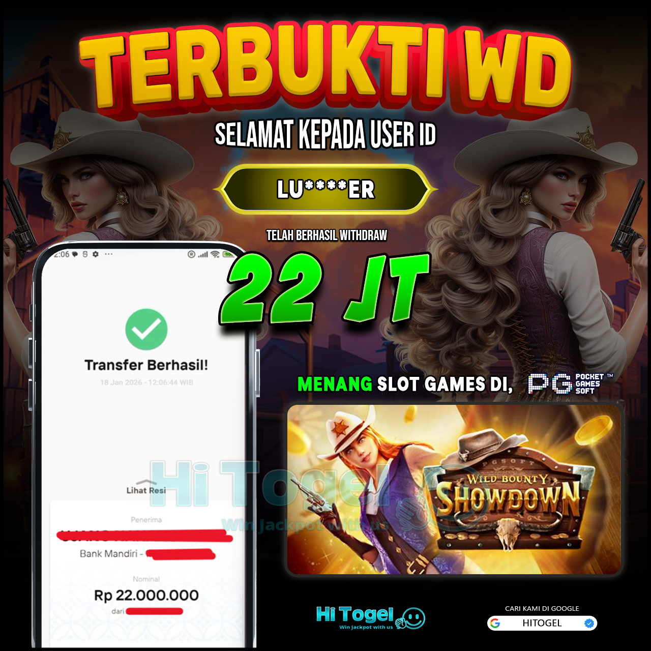 Bukti JP Dan WD Pemain HiTogel