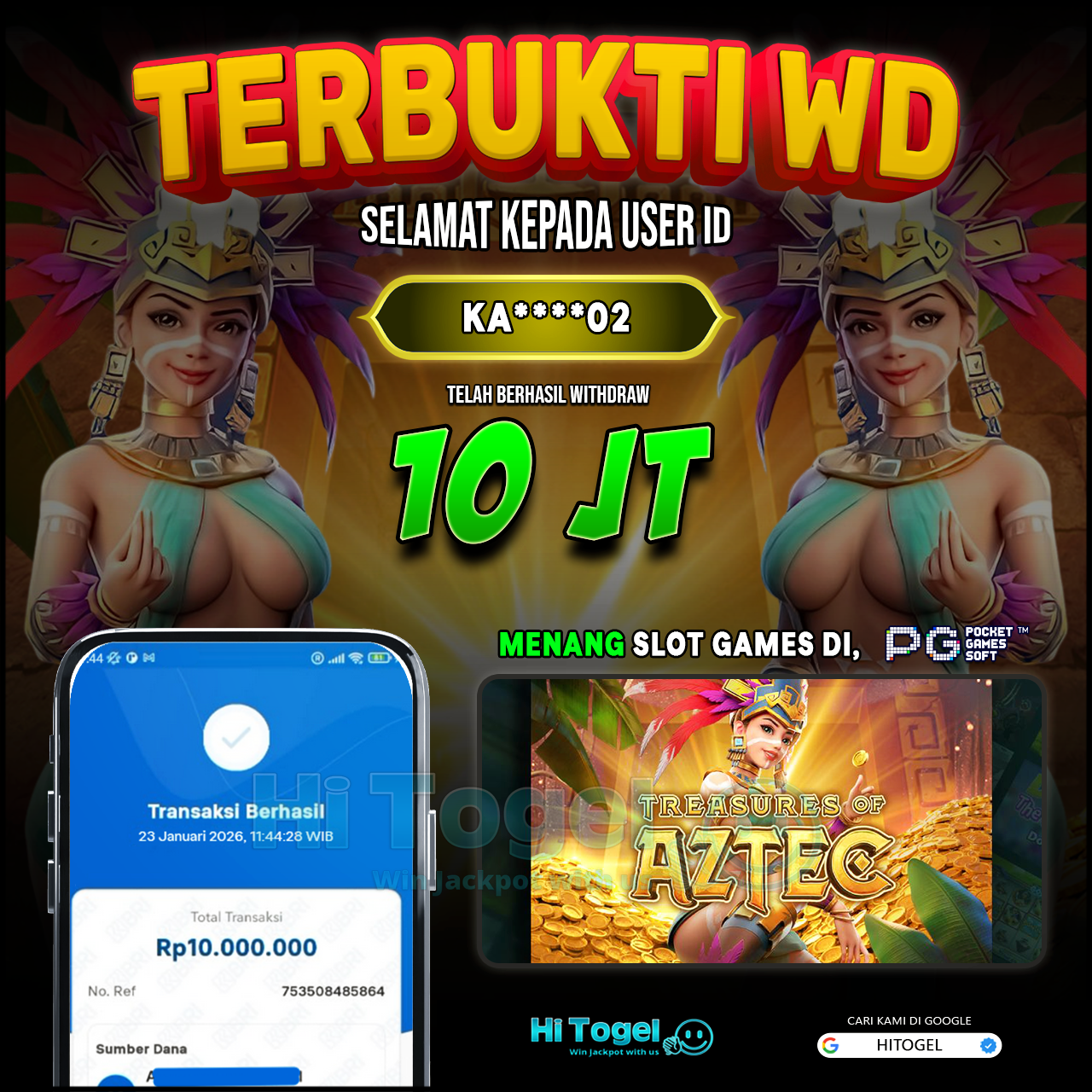 Bukti JP Dan WD Pemain HiTogel