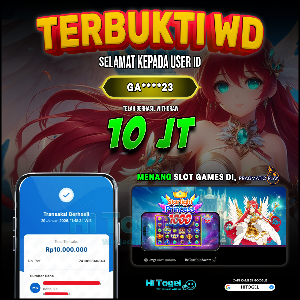 Bukti JP Dan WD Pemain HiTogel