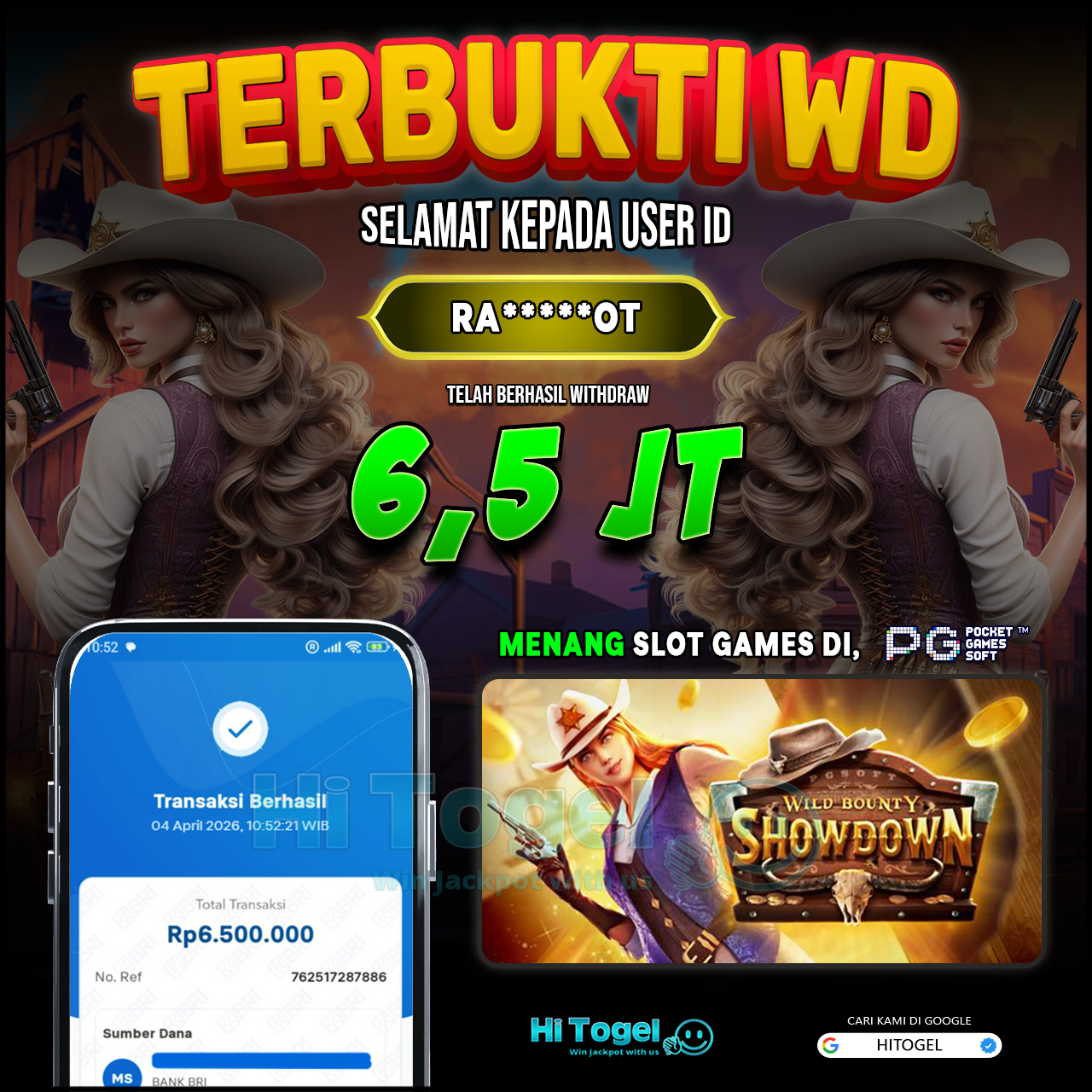 Bukti JP Dan WD Pemain HiTogel