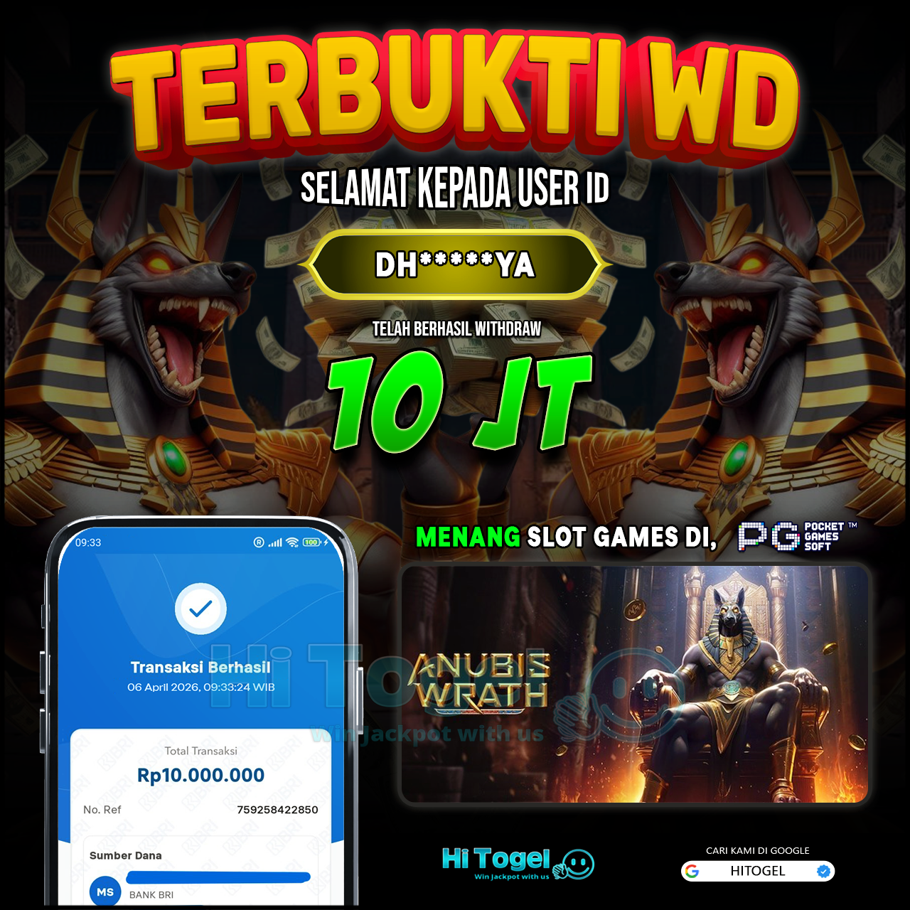 Bukti JP Dan WD Pemain HiTogel